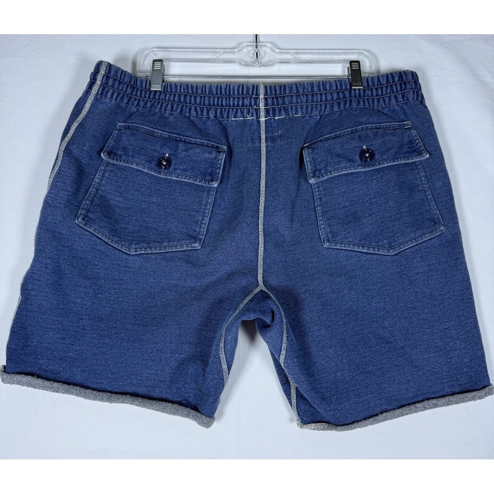 Wallace & Barnes Shorts Men's XL Indigo Dye Fleece Lined Cuffed Beachy Camping - Picture 2 of 7